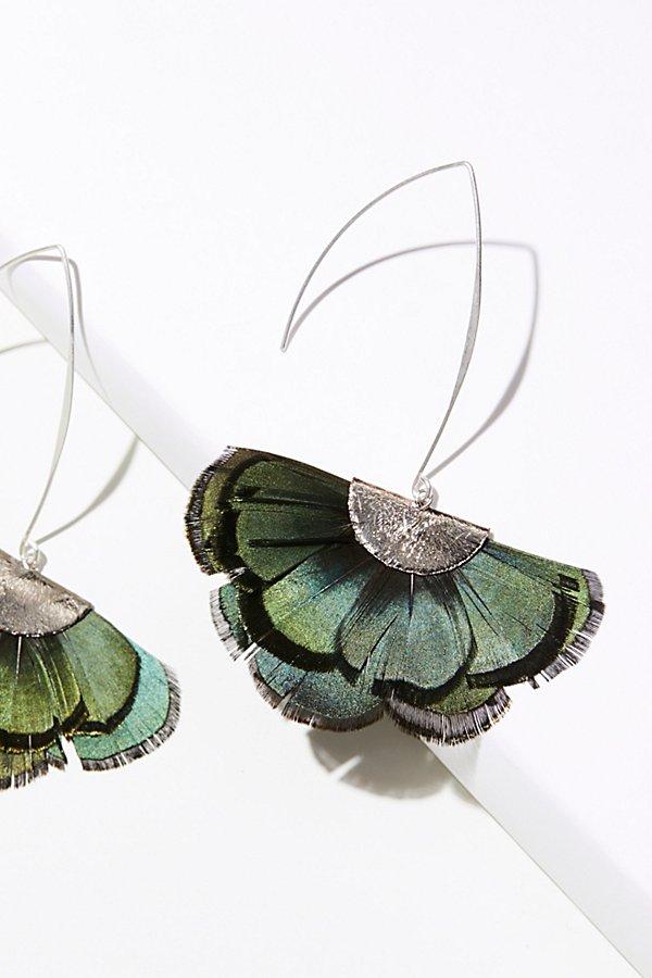 Feather Fan Flare Hoop Earrings By Serefina At Free People